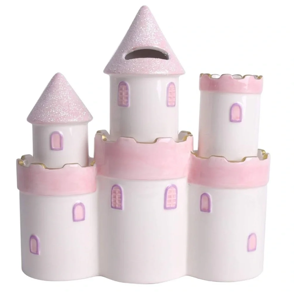 Large Piggy Bank Ceramic Princess Castle - Picture 8 of 8